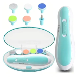 1 coupe-ongles pour bébé, lime à ongles électrique sécurisée avec lumière LED pour nouveau-nés et tout-petits