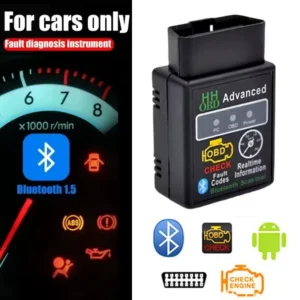 Outil de Diagnostic pour Voiture ELM327 V2.1 OBD2 Bluetooth - Noir