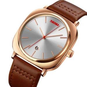SKMEI-montre à Quartz étanche 3ATM en cuir