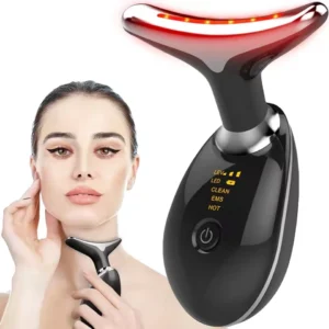 Appareil de massage facial à microcourants EMS pour le cou et le visage, lifting et raffermissement de la peau, thérapie photonique LED, anti-rides