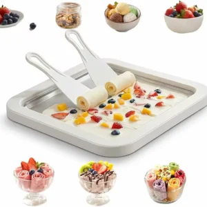 Compact Cordless Ice Maker for Yogurt Ice Cream & Slush Desserts Home Kitchen Appliance Stir-Fry Function