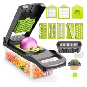 Fruit Vegetable Tools Potato Cutter Handheld Food Chopper ABS Plastic Multi-functional Green Food Slicer Vegetable Cutter Chop